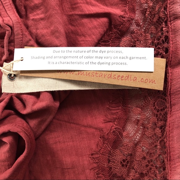 Mustard Seed Marina mineral wash dress cranberry S - Picture 4 of 7